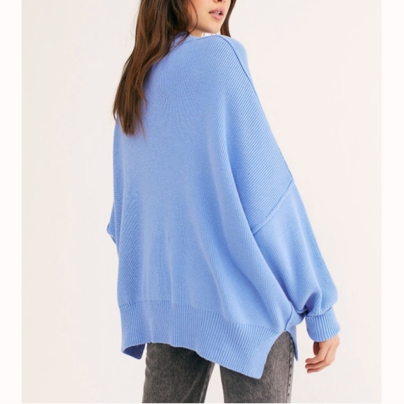 Free People Sweaters Easy Street Tunic Sweater Blue Egret Poshmark